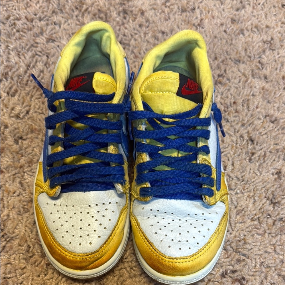 Nike Yellow and Blue Sneakers Vibrant Design